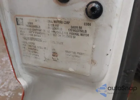 2004 Chevrolet Silverado 1500 Ls z USA, uszkodzony, nr VIN 1GCEK19T64E289123